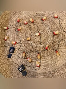 2 Sets “Gemmy” Vintage Blow Mold 10 Santa Heads Light String Sets